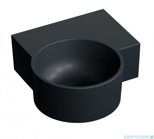 Omnires Ovo M+ umywalka nablatowa/wisząca prawa 33x34 cm black lava mat OVO335UWPBLV