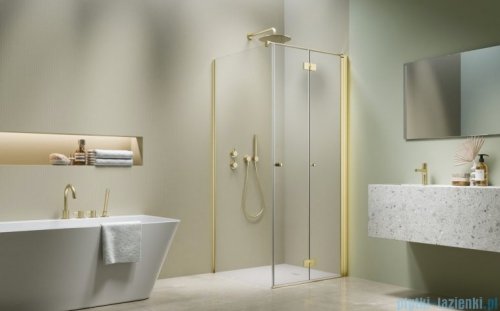 Radaway Nes 6 Kdj B Brushed Light Gold kabina 90x100cm prawa szczotkowane jasne złoto 10025090-98-01R/10039100-01-01