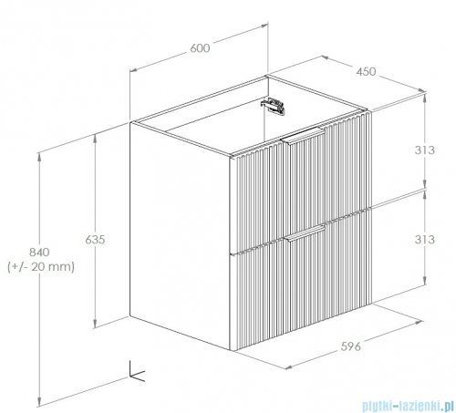 Roca Reef szafka 59x45x63 BIAŁY A857954529