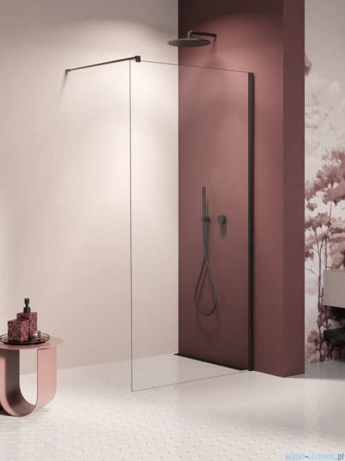 New Trendy Nesta Black kabina Walk-In 110x200 cm szkło przejrzyste K-1726