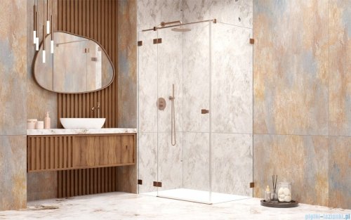 Radaway Essenza Pro Brushed Copper Kdj kabina 110x80cm lewa szczotkowana miedź 10097110-93-01L/10098080-01-01