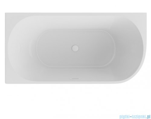 The North Bath Calia wanna wolnostojąca przyścienna lewa 150x75cm z korkiem i przelewem BIAŁYM  6845-1501LOEMBP