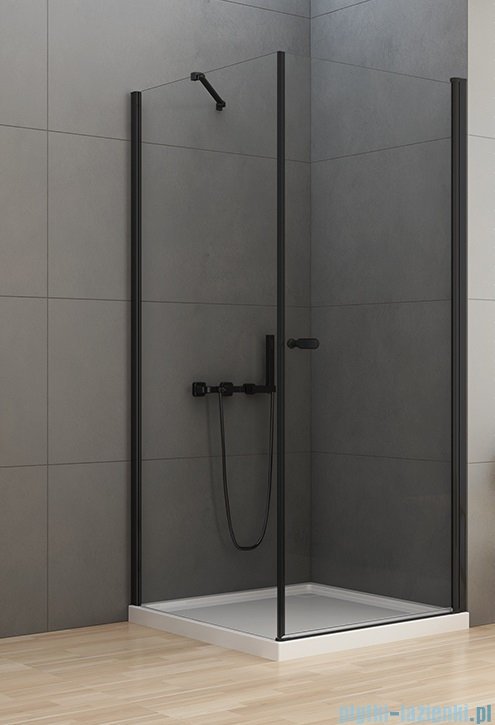 New Trendy New Soleo Black 100x90x195 cm kabina prostokątna wspornik skośny przejrzyste
