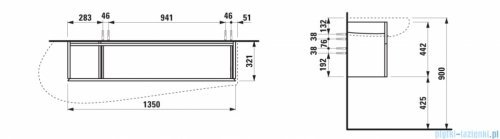 Laufen ILBAGNOALESSI szafka pod umywalkę 135x32cm Terakota H4304510972691