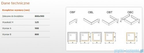 Sanplast Obudowa brodzika OBL 80x90x12,5 cm 625-401-1320-01-000