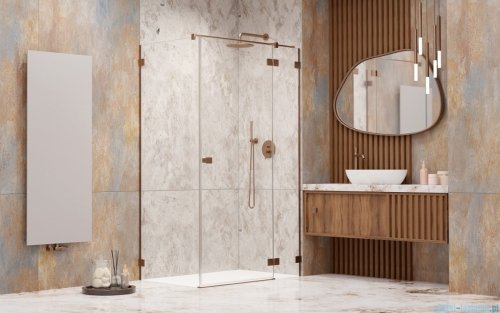 Radaway Essenza Pro Brushed Copper Kdj kabina 80x80cm prawa szczotkowana miedź 10097080-93-01R/10098080-01-01