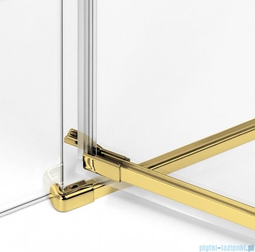 New Trendy Eventa Gold Shine kabina prysznicowa przyścienna 100x90x200 przejrzyste Lewa Złoty połysk EXK-4806