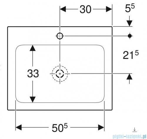 Geberit One Umywalka meblowa z otworem na baterię 60x48cm KeraTect 505.010.01.1