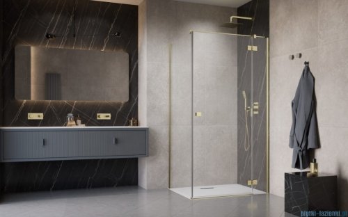 Radaway Essenza 8 Brushed Gold Kdj kabina 80x120cm prawa szczotkowane złoto 10480512-01-01R/10470237-99-01R/10113120-01-01