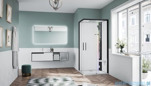 Novellini Glax 1 2.0 kabina z sauna parową 100x80 prawa czarna G21A198DT5-1HH