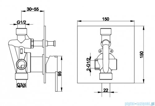 Kohlman Gixs zestaw prysznicowy z deszczownicą 30cm chrom QW210GR30