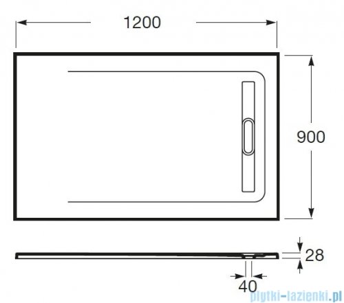 Roca Aquos 120x90cm brodzik prostokątny kompozytowy biały AP6014B038401100