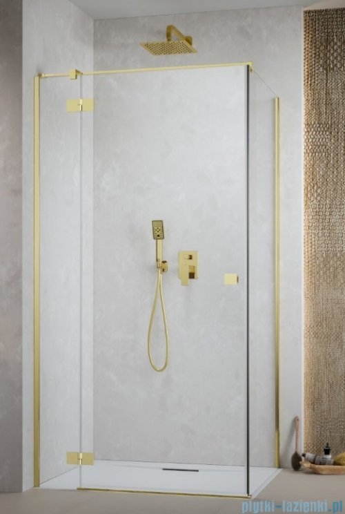 Radaway Essenza Kdj Gold kabina 90x110cm lewa szkło przejrzyste 1385044-09-01L/1384053-01-01