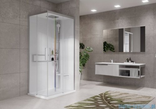 Novellini Glax 2 2.0 kabina z hydromasażem hydro plus 90x70 prawa srebrna G22A9079DT1L-1BB