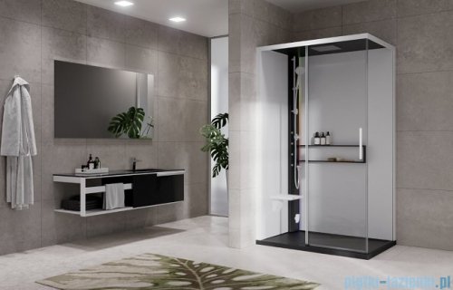Novellini Glax 2 2.0 kabina masażowo-parowa 120x80 lewa czarna G222P129SM5-1HU