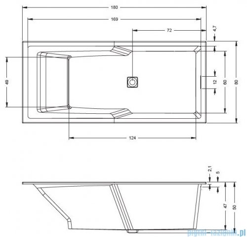 Riho Still Shower wanna prostokątna 180x80cm z hydromasażem Air prawa B103005005