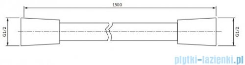 Omnires wąż prysznicowy 150 cm antracyt 023-XAT