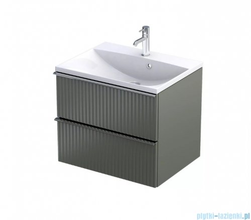 Oristo Etna szafka podumywalkowa wisząca Ryflowana 60x50x45 oliwkowy mat OR52-SD2S-60-17R