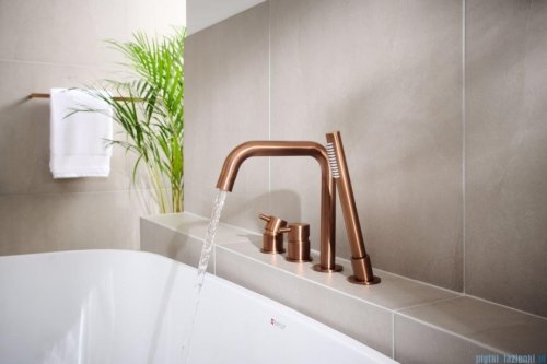 KFA MOZA PREMIUM ROSE GOLD deszczownia z baterią termostatyczną miedź szczotkowana 5736-920-34