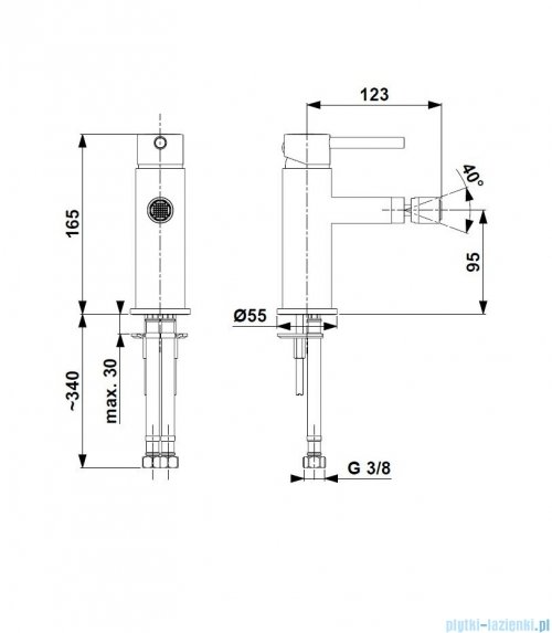 KFA MOZA BRUSHED GOLD bateria bidetowa złoty szczotkowany 5037-015-31
