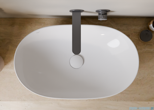 Besco Viya Cera-Line White umywalka nablatowa biała 61,5 cm biały połysk UNC-62-VIB