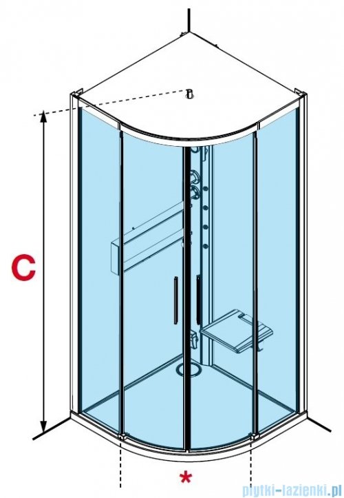 Novellini Glax 2 2.0 kabina z hydromasażem hydro plus 100x100 biała G22R109M1L-1UH