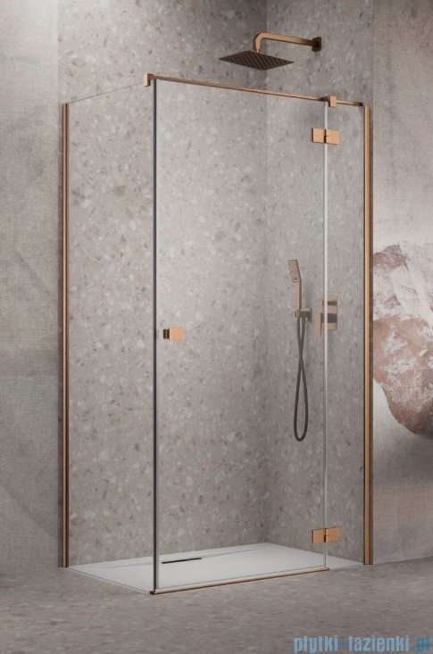 Radaway Essenza 8 Brushed Copper Kdj kabina 80x70cm prawa szczotkowana miedź 10480512-01-01R/10470237-93-01R/10113070-01-01
