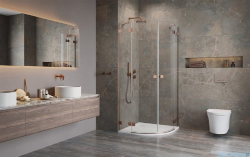 Radaway Essenza Pro Brushed Copper Pdd kabina 80x80cm szczotkowana miedź 10095080-93-01L/10095080-93-01R