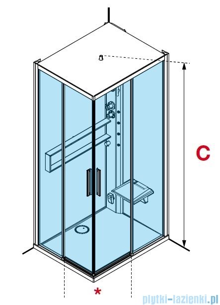 Novellini Glax 2 2.0 kabina z hydromasażem 100x80 prawa srebrna G22A198DM1-1BB