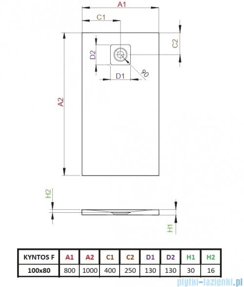 Radaway Kyntos F brodzik 100x80cm czarny HKF10080-54