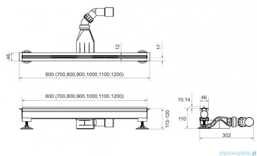Schedpol Schedline Thin Flow Black odpływ liniowy bez maskownicy 120x1,2cm SOLBV1-120012C