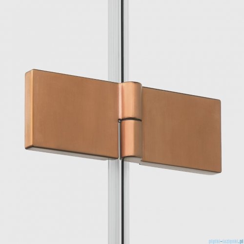 New Trendy Nesta Copper Brushed kabina 80x80x200 cm prawa wspornik równoległy miedź szczotkowana/szkło przejrzyste K-4621