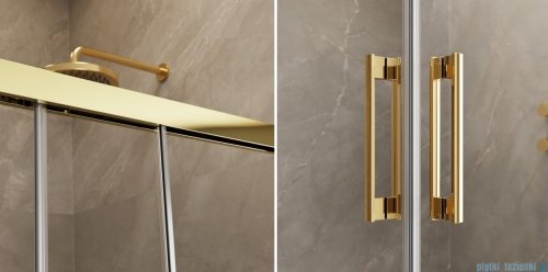 Radaway Idea Gold DWJ drzwi wnękowe 125cm lewe złoty połysk/szkło przejrzyste 387023-09-01L