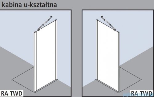 Kermi Raya Ściana boczna, szkło przezroczyste z KermiClean, profile srebrne 90x200 RATWD09020VPK