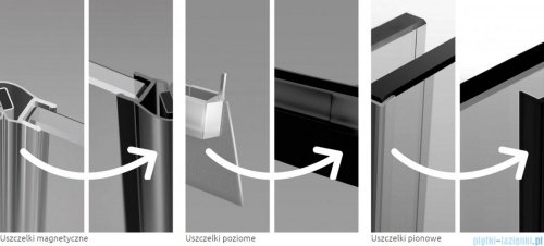Radaway Essenza 8 Black Kdj kabina 80x70cm lewa czarny mat/szkło przejrzyste 10480512-01-01L/10470237-54-01L/10113070-01-01