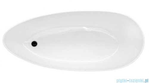 Besco Goya XS B&amp;W 160x70cm wanna wolnostojąca biało-czarna MATOWA+ odpływ klik-klak biały czyszczony od góry #WMMC-160GKW 