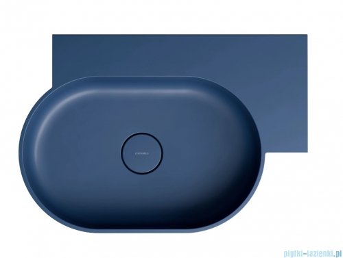 Omnires Ovo M+ umywalka nablatowa/wisząca prawa 66x44 cm midnight blue mat OVO645UWPMB