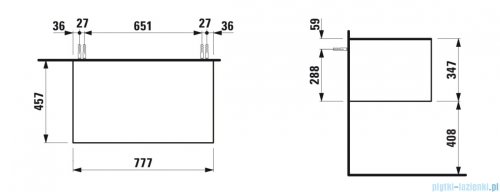 Laufen THE NEW CLASSIC szafka pod umywalkę 77x45 cm biały mat H4060150851701