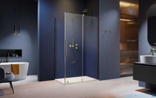 Radaway Furo Kdj Brushed Gold kabina 160x100cm prawa szczotkowane złoto 10104822-99-01R/10110780-01-01/10113100-01-01