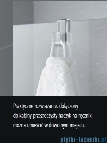 Kermi Tusca wejście narożne, jedna połowa, lewa, szkło przezroczyste KermiClean, profil srebro 90x200cm TUEPL09020VPK