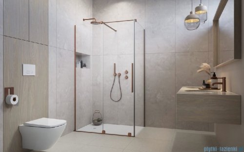 Radaway Furo Kdj Brushed Copper kabina 120x120cm lewa szczotkowana miedź 10104622-93-01L/10110580-01-01/10113120-01-01