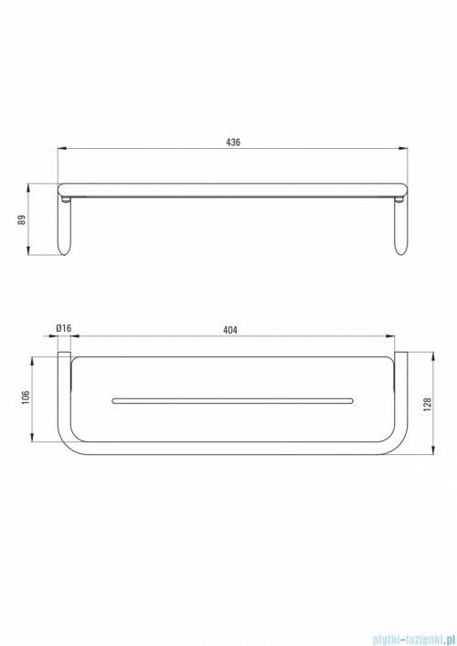  Deante SILIA Półka ścienna titanium ADI_D511