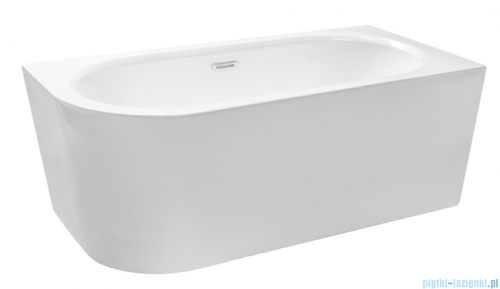 Besco Avita A-line 170x75cm wanna wolnostojąca przyścienna prawa akrylowa + syfon klik-klak gun metal grafit z przelewem slim #WAA-170APGS
