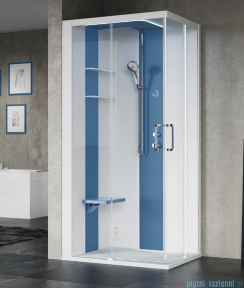 Novellini Skill 2A kabina z hydromasażem lewa jasno szara 120x80 SKIA120SM1F-1AN1