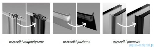 Radaway Furo Black Kdj kabina 130x75cm prawa szkło przejrzyste 10104672-54-01R/10110630-01-01/10113075-01-01