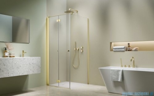 Radaway Nes 6 Kdj B Brushed Light Gold kabina 90x90cm lewa szczotkowane jasne złoto 10025090-98-01L/10039090-01-01