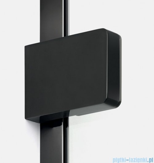 New Trendy Eventa Black Chrome Parawan nawannowy 80x150 cm z wspornikiem skośnym przejrzyste czarny połysk EXK-5690