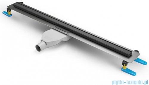 New Trendy Visio Slim Black odpływ liniowy z rusztem matowym w kolorze czarnym 60x3,2 cm OL-0076