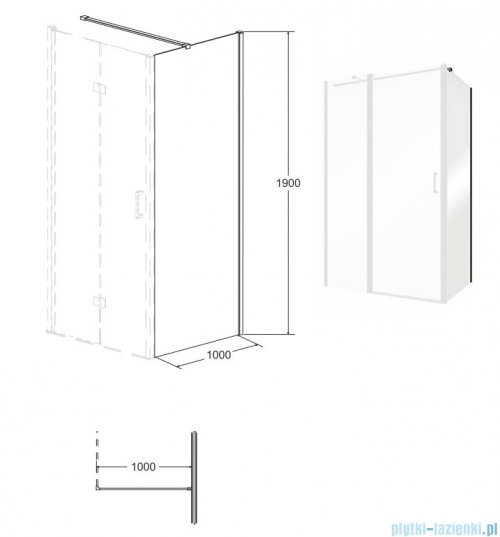Besco Exo-CH ścianka boczna 90x190 przejrzyste PCH-90-190C