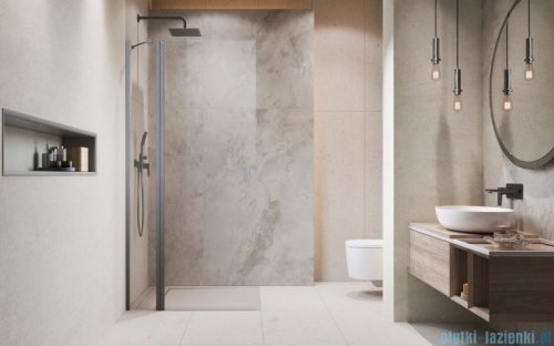 Radaway Nes KDD II Brushed Nickel kabina walk-in 80cm lewa szczotkowany nikiel szkło przejrzyste 10031080-91-01L